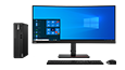 Lenovo ThinkCentre M75s Gen 2 placed next to monitor, keyboard and mouse