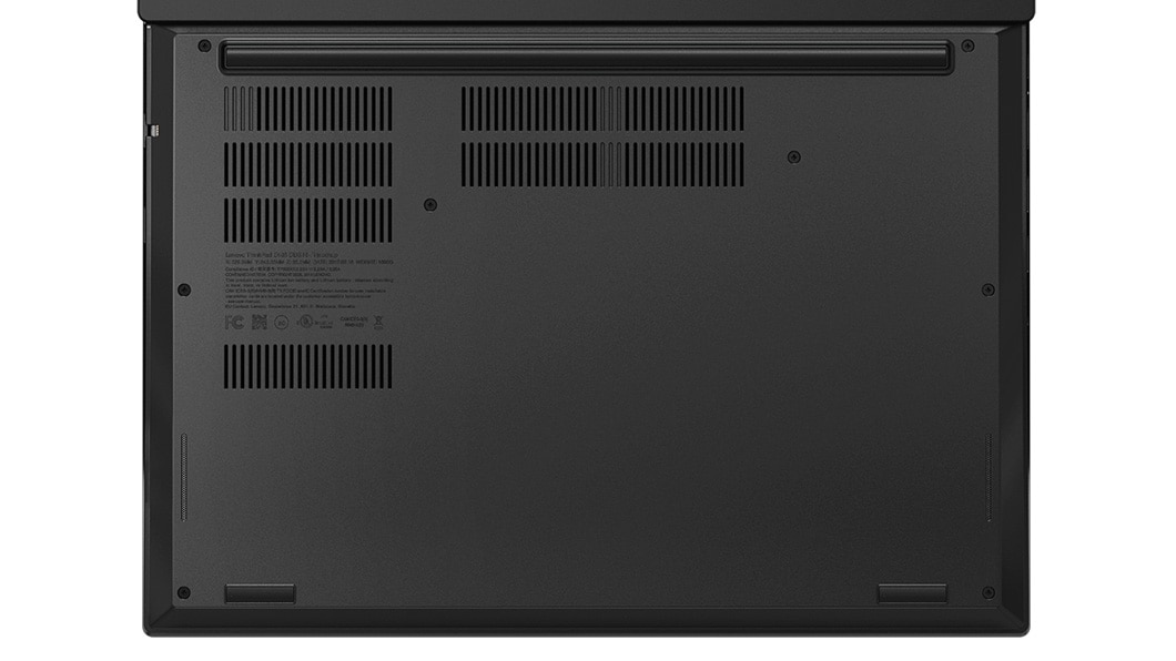 underside of Lenovo ThinkPad E485 laptop showing vents.
