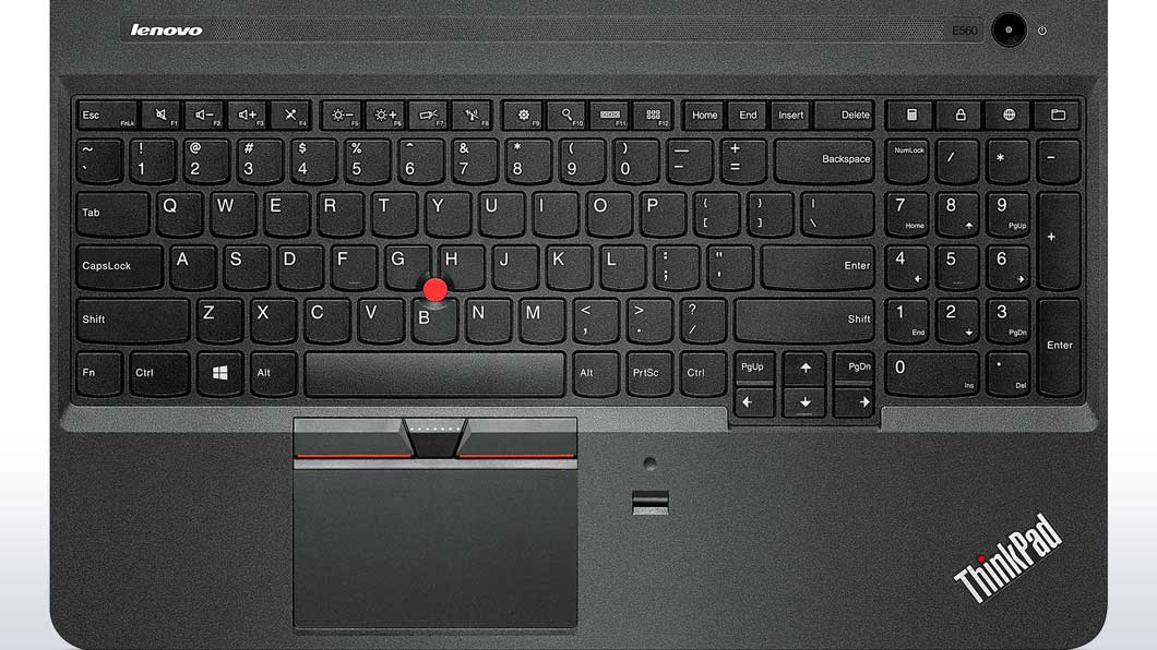 Lenovo ThinkPad E560 Overhead View of Keyboard