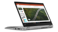 Thumbnail image of right three-quarter view of silver Lenovo ThinkPad L13 Yoga Gen 2 in stand mode
