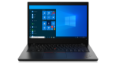 Thumbnail: Front-facing Lenovo ThinkPad L14 Gen 2 (Intel) laptop open 90 degrees, showing 14” display with Windows 10 Pro and keyboard.