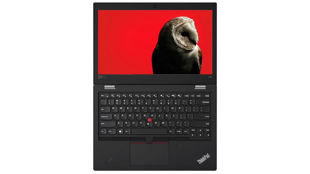 ThinkPad L380 Ultraportable Enterprise Laptop - gallery image - lying flat, open 180 degrees, looking from above