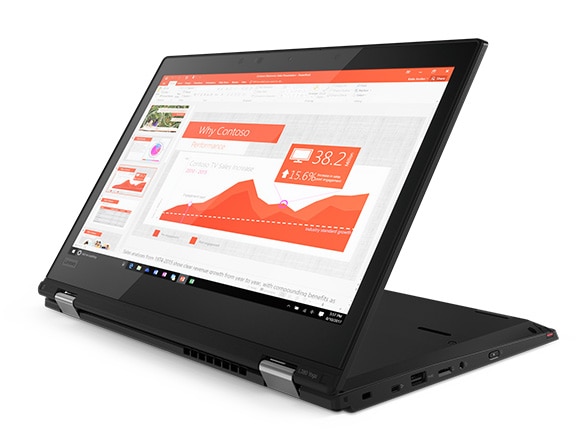 ThinkPad L380 Yoga enterprise 2-in-1, shown in Stand Mode