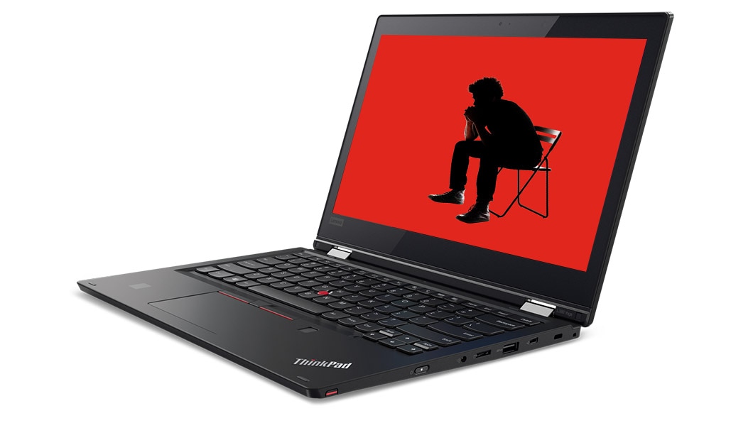 ThinkPad L380 Yoga Ultraportable Enterprise 2-in-1 Laptop - gallery image - 3/4 view, open