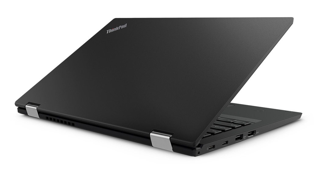 ThinkPad L380 Yoga enterprise 2-in-1, rear view, partially open
