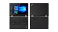 ThinkPad L380 Yoga enterprise 2-in-1, open 180 degrees, front and back