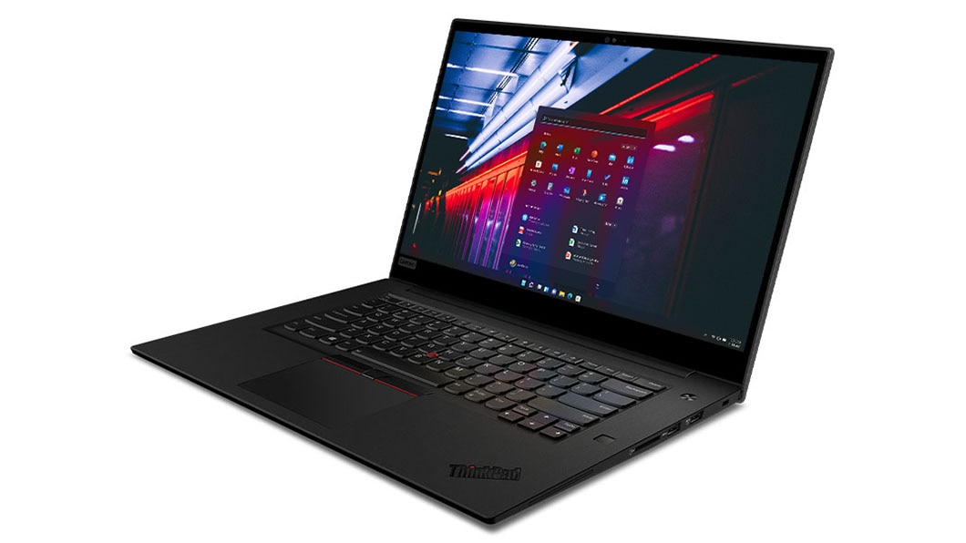 Right side view of Lenovo ThinkPad P1 Gen 2 in laptop mode