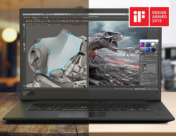 Two shots - one gaming, one video - how the ThinkPad P1 can be used for entertainment, too
