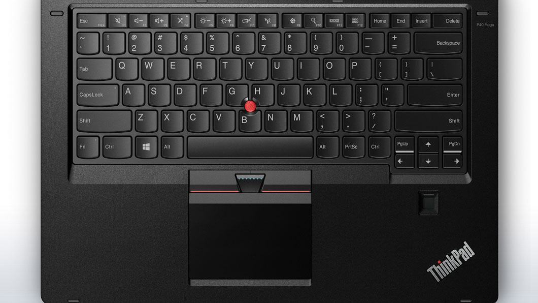 Lenovo ThinkPad P40 Yoga Overhead View of Keyboard