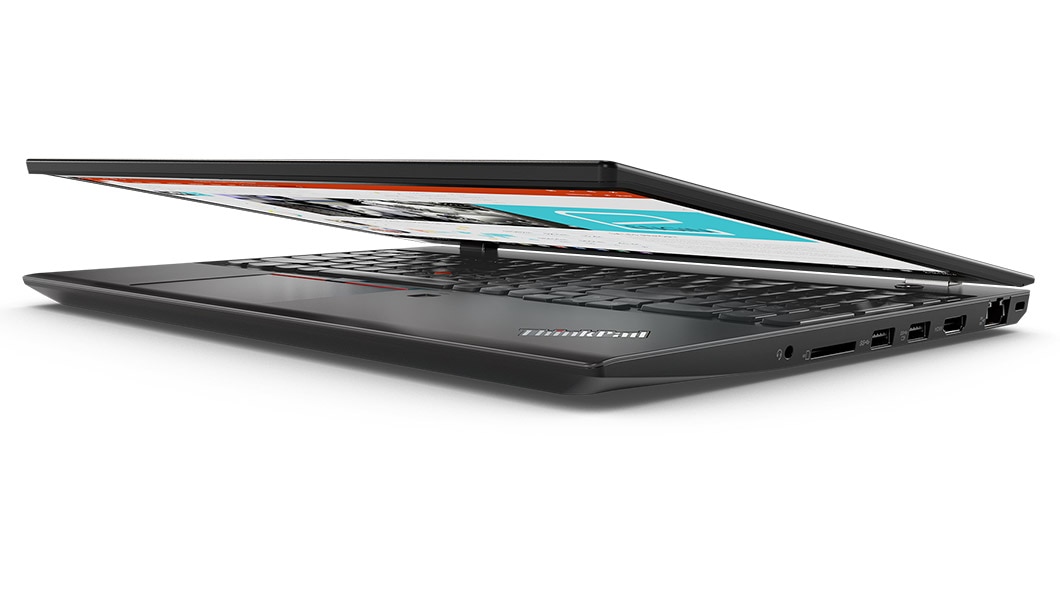 Lenovo ThinkPad 52s almost closed, front angle view