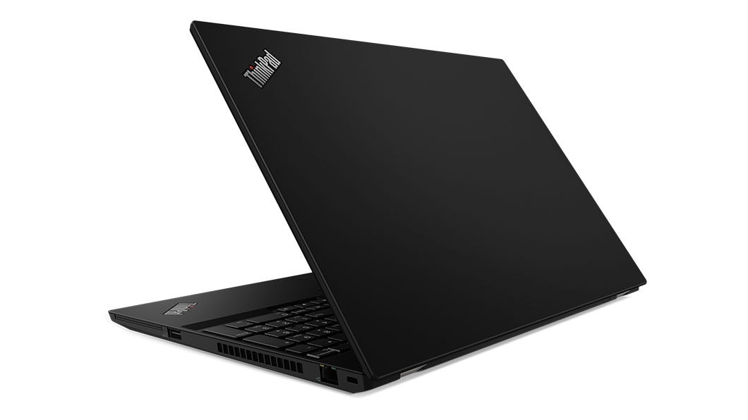 Vista posterior del Lenovo ThinkPad P53s medio abierto