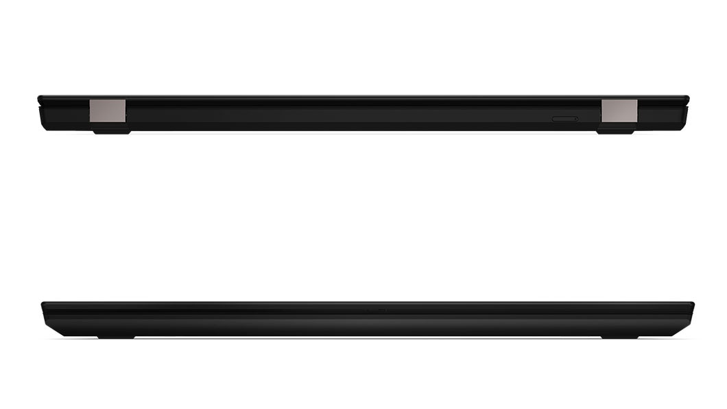 Vista frontal y posterior de dos Lenovo ThinkPad P53s cerrados