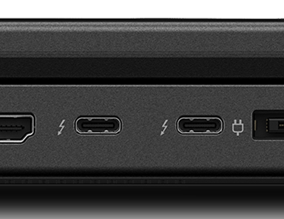 Close-up of the USB C with Intel Thunderbolt™ 3 ports on the ThinkPad P72