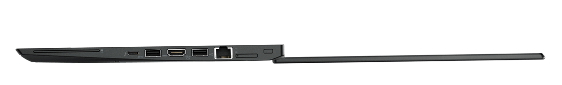Lenovo ThinkPad T470s Right Side View Open 180 Degrees