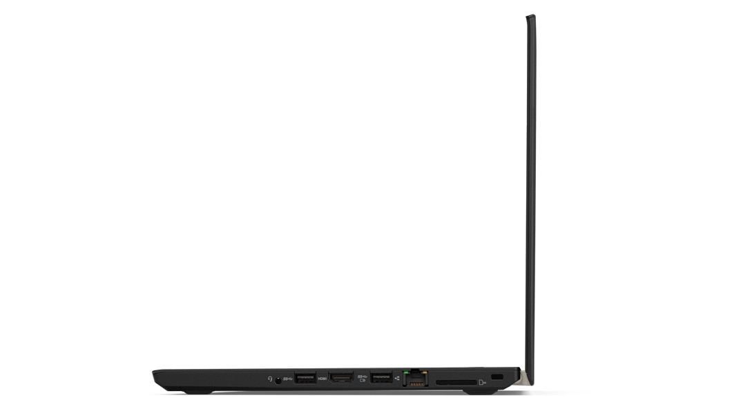 Lenovo ThinkPad T480 - Side-on view, showing laptop's ports