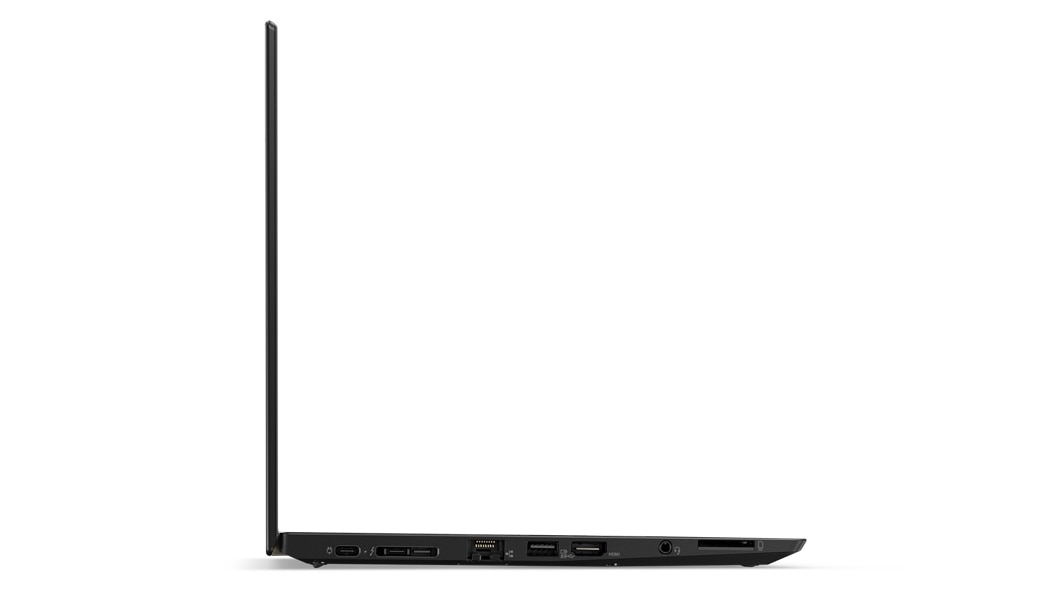 Lenovo ThinkPad T480s - Side-on view, showing some of the laptop's ports
