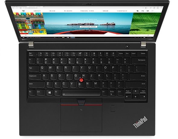 Lenovo ThinkPad T480s - Overhead view showing the legendary ThinkPad keyboard