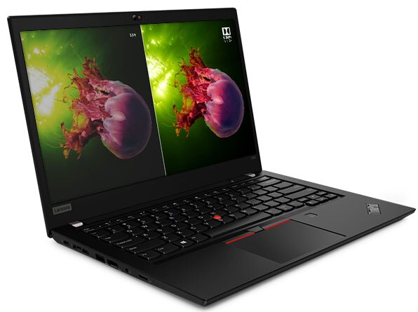 Lenovo ThinkPad T490s showing WQHD display with Dolby Vision alongside FHD display.