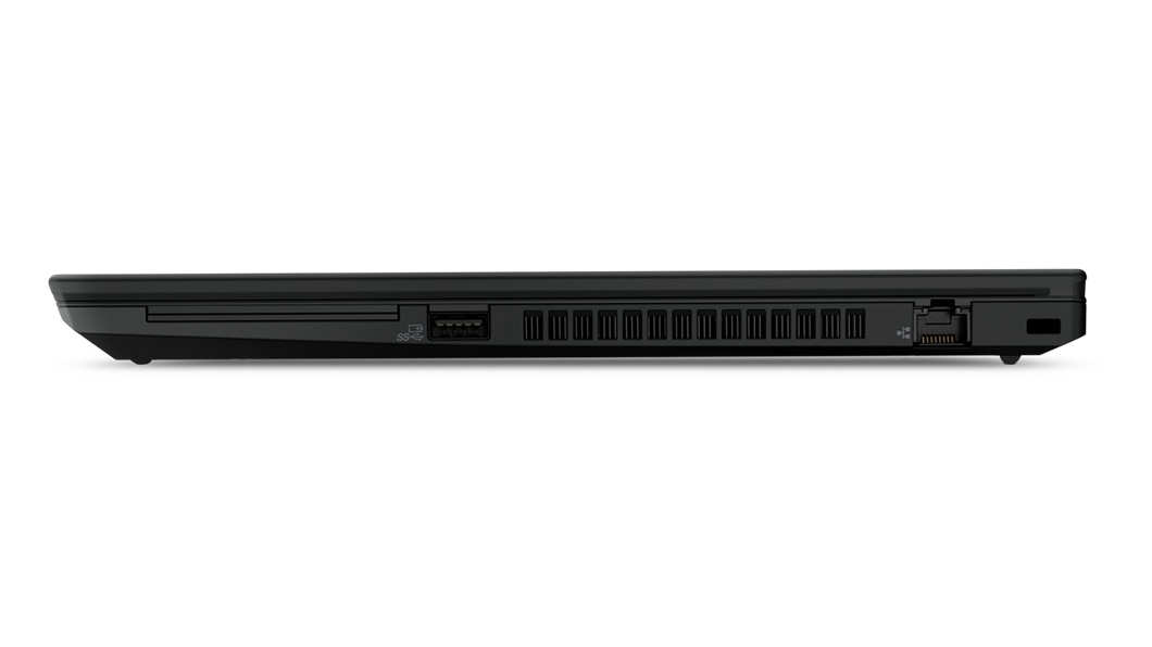 Vista lateral del ThinkPad T495 cerrado
