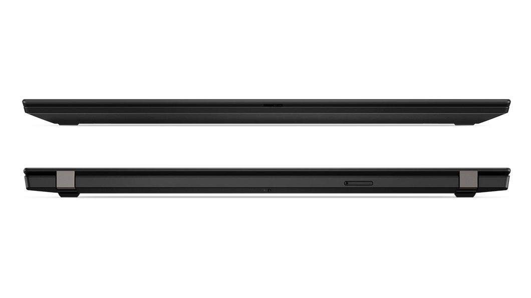 ThinkPad T495s closed front and back views