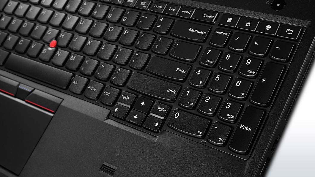 Lenovo ThinkPad T560 Keyboard Detail Highlighting Number Pad