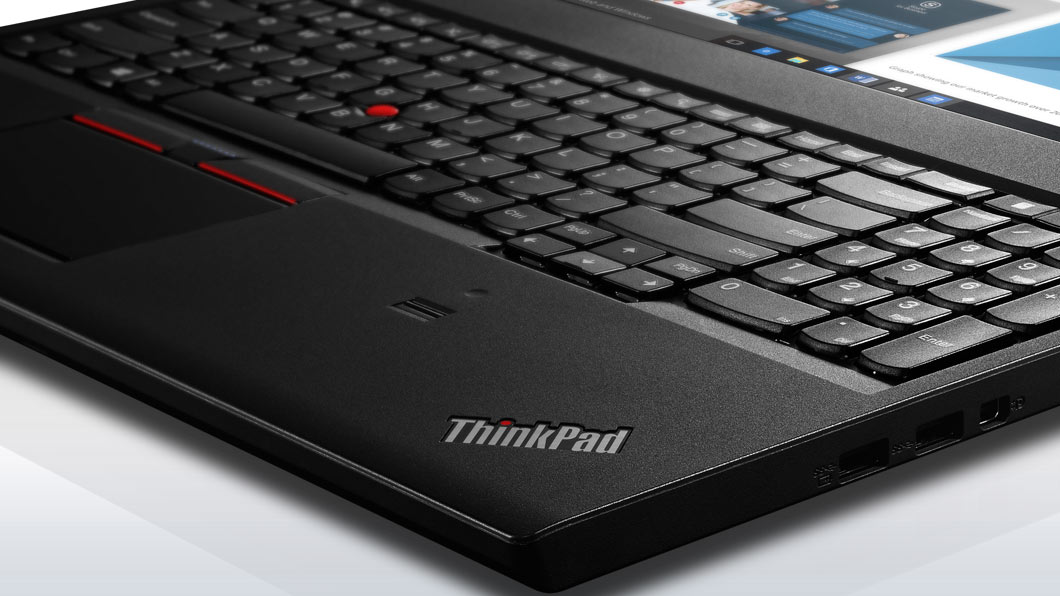 Lenovo ThinkPad T560 Keyboard and Fingerprint Reader Detail