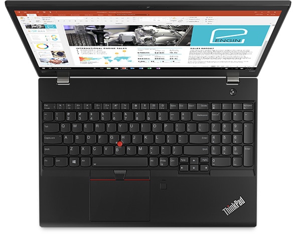 Lenovo ThinkPad T580 - Overhead shot showing keyboard and 15