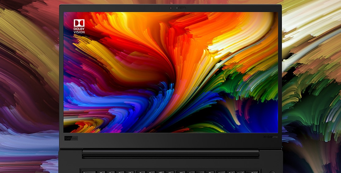 Close up of Lenovo ThinkPad X1 Extreme Gen 3 4k display with Dolby Vision.