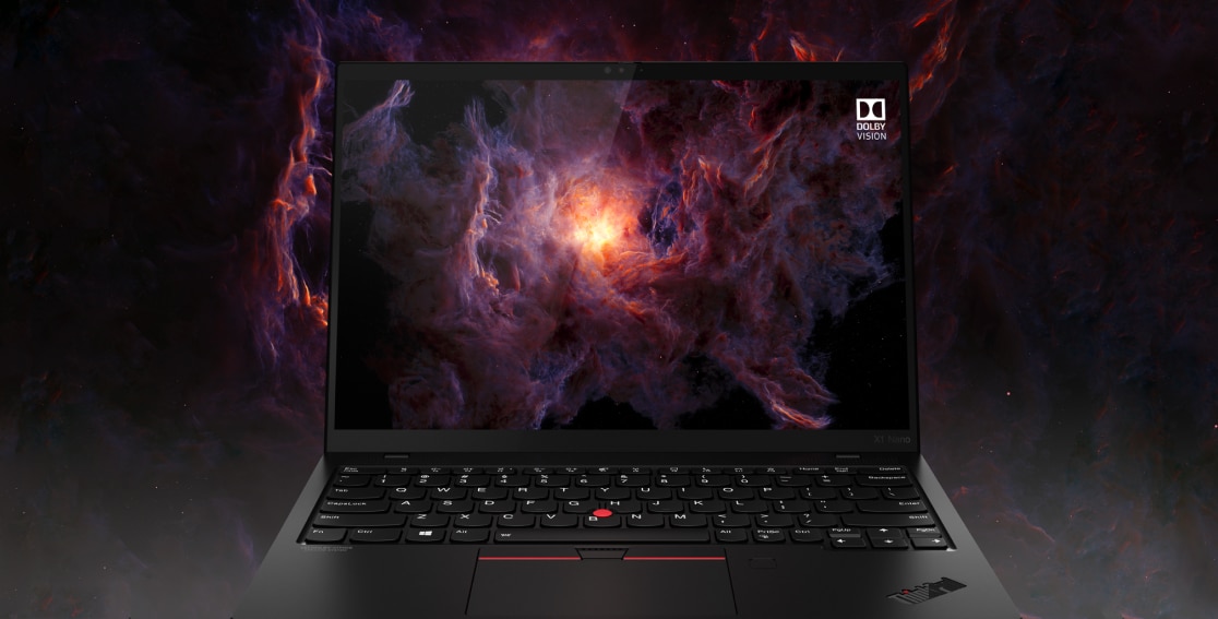 Imagen de la laptop ThinkPad X1 Nano de 13” abierta de frente