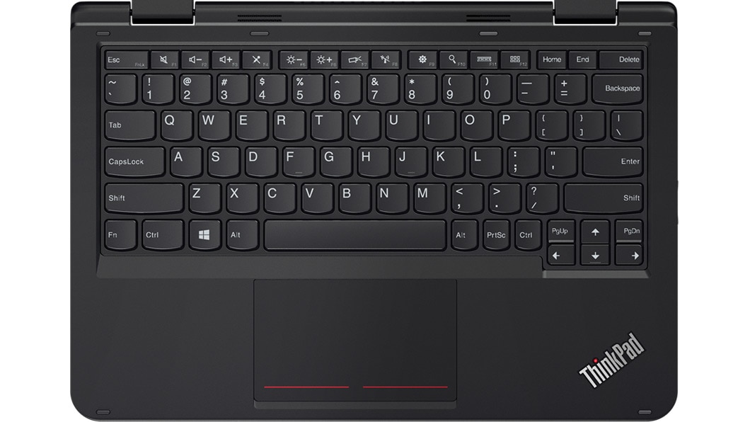 Lenovo ThinkPad Yoga 11e (4th Gen) Overhead View of Keyboard