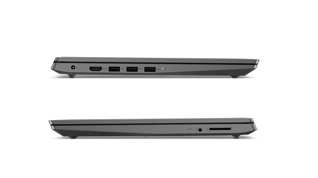 Left and right side view of two closed Lenovo V140(14) showing ports