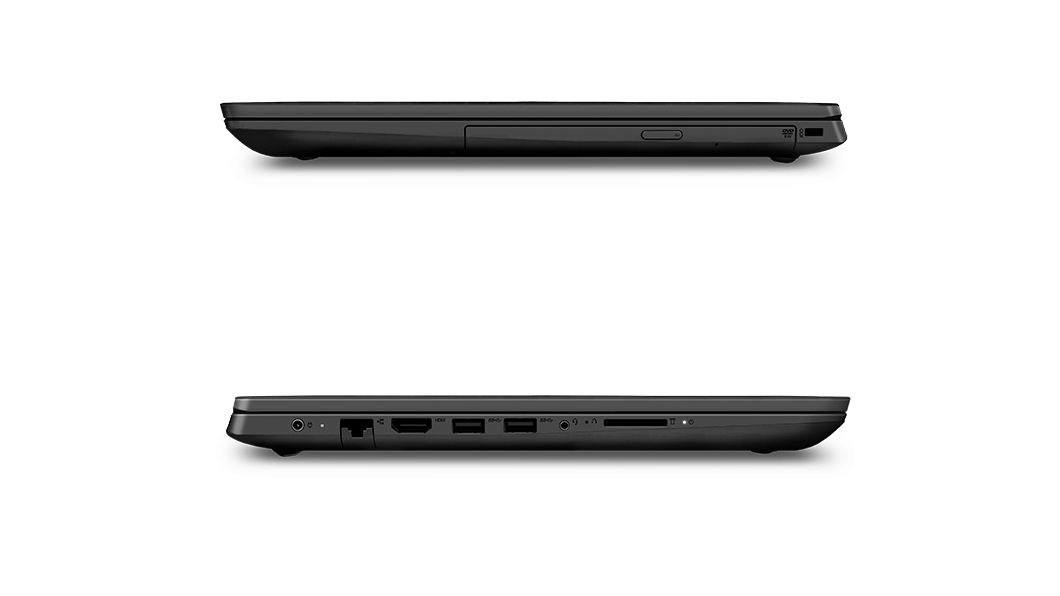 Lenovo V145 (14) laptop close, left and right side views.
