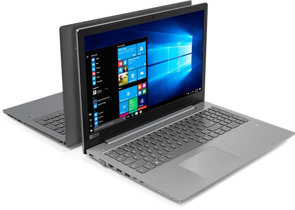 Lenovo V330 (15) in Iron Gray and Mineral Gray, front and back views