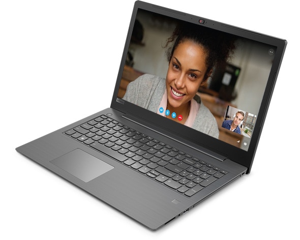 Lenovo V330 (15) front right side view featuring video chat