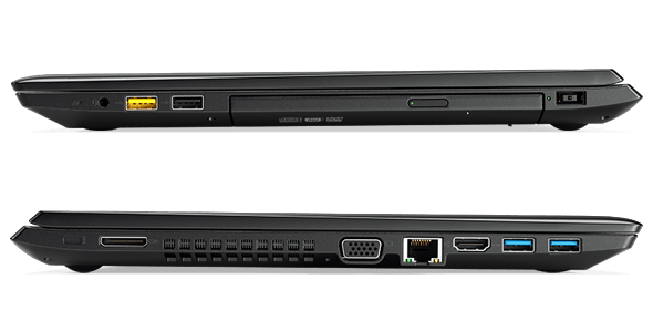Lenovo V510 (15) closed, left and right side ports detail view