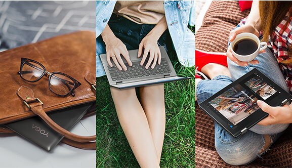 Lenovo Yoga 330 2-in-1 laptop, outdoor lifestyle shot