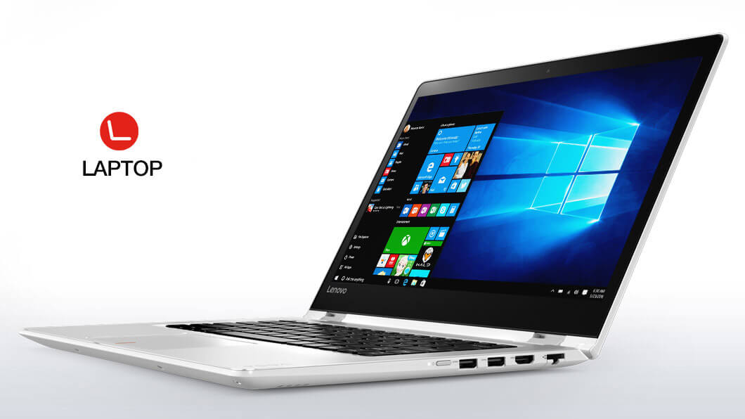 Lenovo Yoga 510 in white, in laptop mode