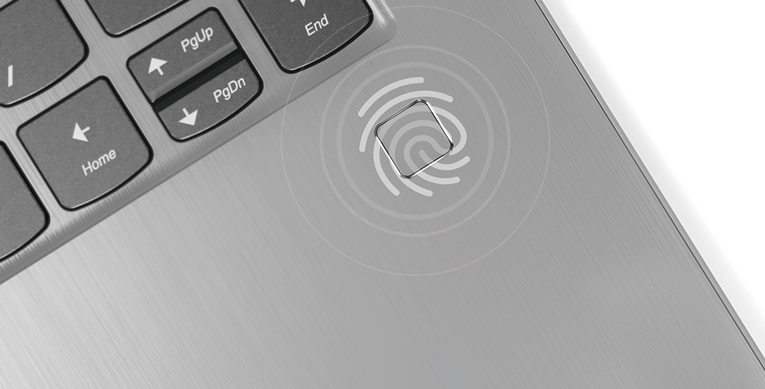Lenovo Yoga 530 stylish 2-in-1 laptop -- close-up of fingerprint reader