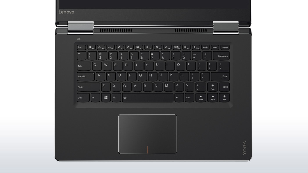 Lenovo Yoga 710 (15) overhead view of keyboard