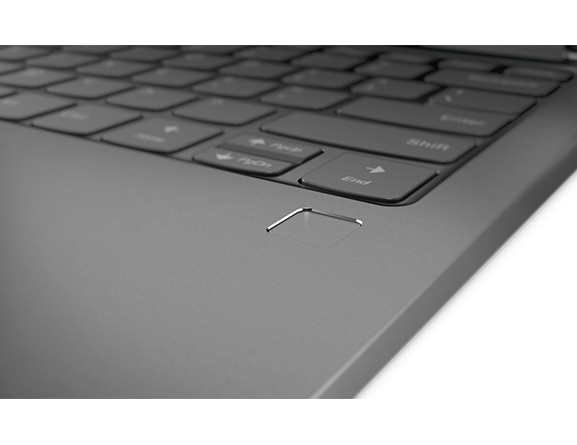 Lenovo Yoga 730 (13) laptop fingerprint reader closeup