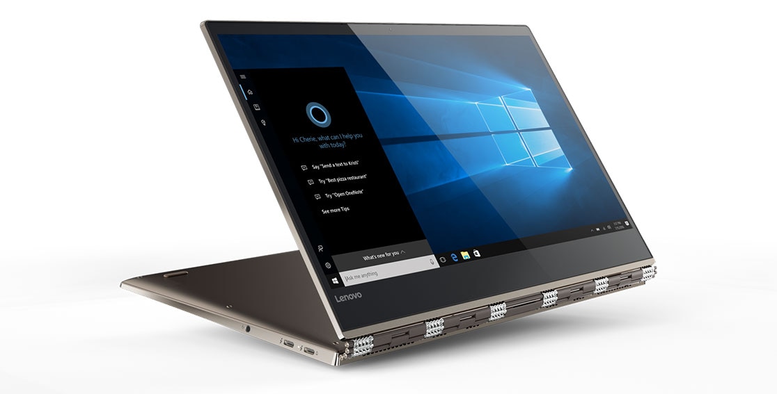 Lenovo Yoga 920 (13) in stand mode, featuring Windows 10
