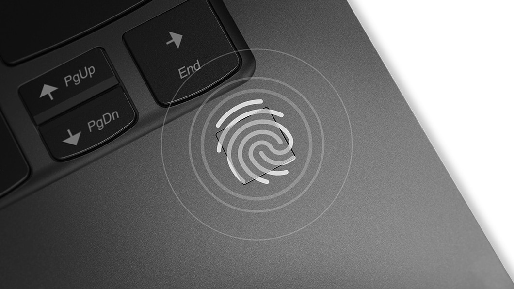 Lenovo Yoga C930, detail view of fingerprint scanner.