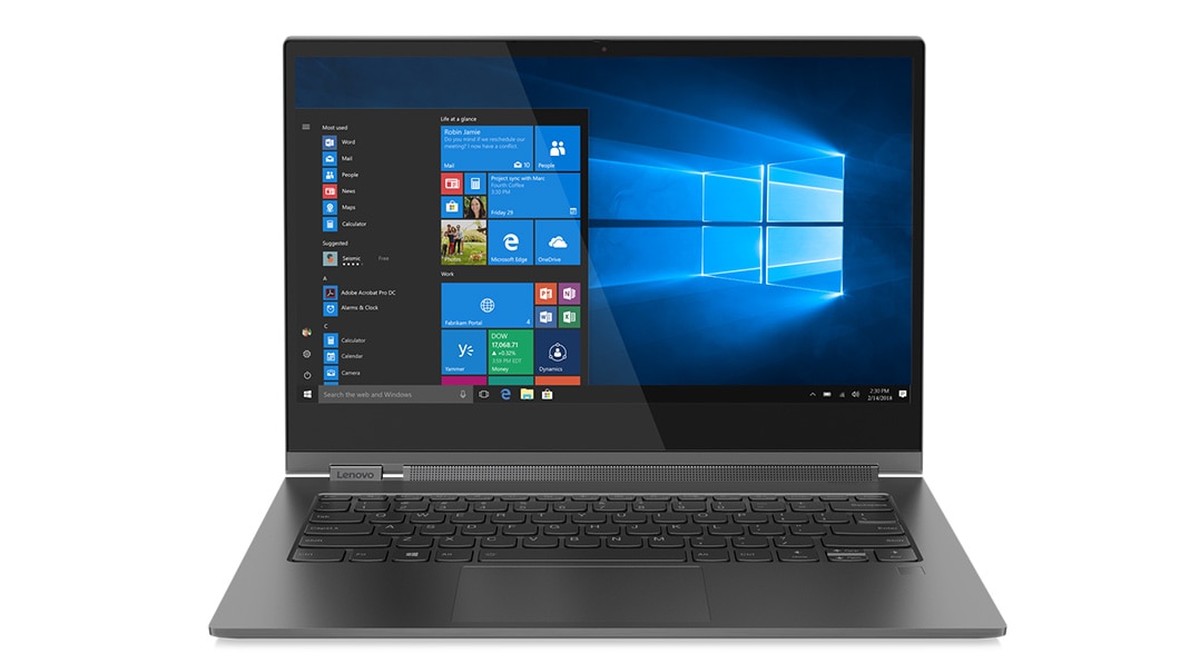 Lenovo Yoga C930 Glass front view featuring Windows 10 Home.