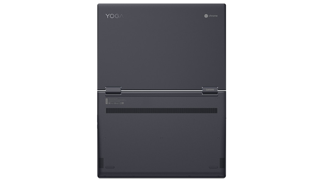 Rear view of Lenovo Yoga Chromebook C630 open 180 degrees