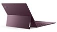 Right rear angle view of the Yoga Duet 7 with folio kickstand, orchid color