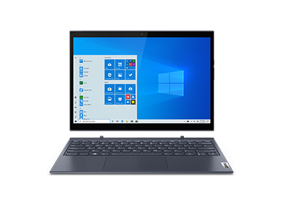 Yoga Duet 7i Gen 6 (13″ Intel) Slate Grey, front view, keyboard detached