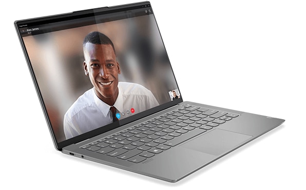 Lenovo Yoga S940 laptop, open, front left angle view