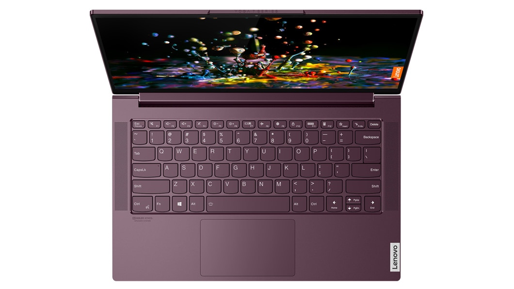 Top view of Lenovo Yoga Slim 7 (14, AMD) in Orchid color