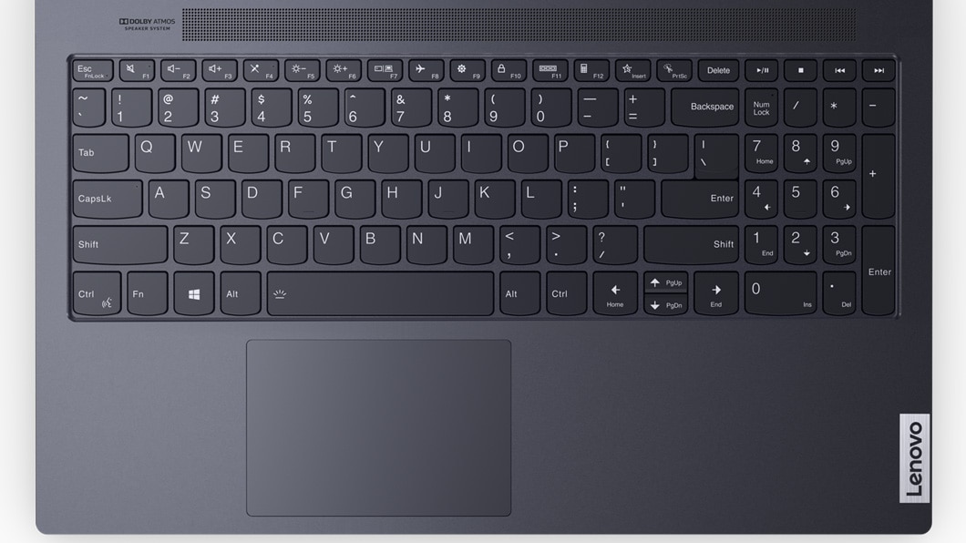 Ansicht des Lenovo Yoga Slim 7 (15) von oben mit Blick auf die Tastatur