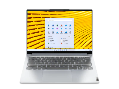 Lenovo Yoga Slim 7i Pro 14 laptop light silver front facing